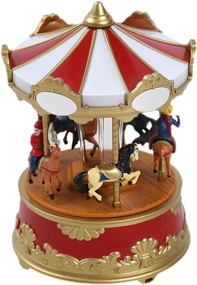 Muziekdoos Carrousel - Draaiende Paarden - Decoratie Huis - Gedetailleerd Ontwerp - 3 x 2 x 1 cm
