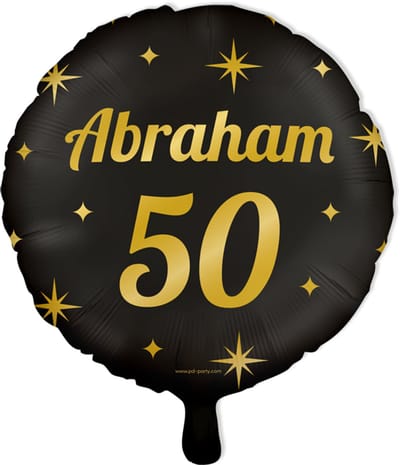 BTH - Folieballon 50 - Abraham - Zwart-Goud - Verjaardag Versiering - Helium - Versiering - 50 Jaar Abraham Versiering