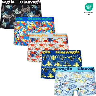 5-Pack Dames Onderbroek Katoen - Boxershorts - Zacht Katoen - Animal Fiesta Printjes - Maat M 8807