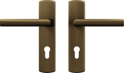 AXA Deurbeslag set Binnendeur - Curve Klik Milan - Deurkruk Brons - met cilindergat - PC72 - Deurklink met schild