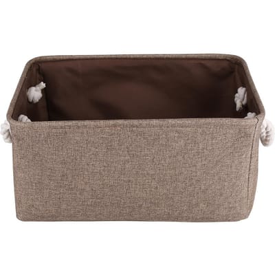Opvouwbare Stoffen Opbergbak Mand Speelgoed Kleding Handdoek Wasbox Container Bruin L black