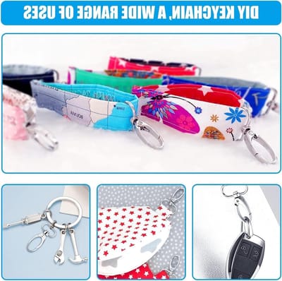 Set van 30 D-Ring Sleutelhangers met 360° Rotatiefunctie, Draaisluiting voor Sleutels, Lanyards en Rugzakken, Ideaal voor Huisdieren en Doe-Het-Zelf Projecten