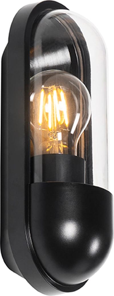 QAZQA stockholm - Moderne Wandlamp voor buiten - 1 lichts - D 9.6 cm - Zwart - Buitenverlichting