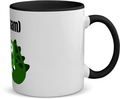 Akyol - krokodil hoofd met eigen naam koffiemok - theemok - zwart - Krokodil - krokodillen liefhebbers - iemand die houdt van krokodillen - verjaardag - cadeau - kado - 350 ML inhoud