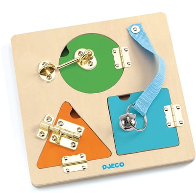 Djeco houten baby speelgoed LockBasic - motoriek speelgoed FSC.
