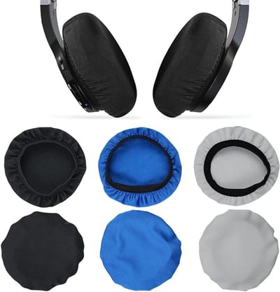 Pack of 6 Ear Pads for Headphones Elastic Washable Flexible Fabric Ear Muffs for Headphones Sweat Protection for Gym - ShopVlot