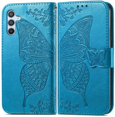 Coverup Hoesje - Geschikt voor Samsung Galaxy A56 Hoesje - Coverup Vlinder Book Case - Blauw