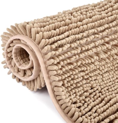 Hoogpolige Badmat - Badkamerkleed Vloerkleed - Voeten Drogen - Zeer Absorberend - 60 x 90 cm - Romig Beige
