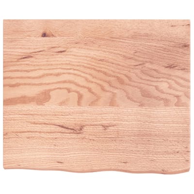 vidaXL - Tafelblad - 60x50x(2-4) - cm - behandeld - massief - eikenhout - lichtbruin
