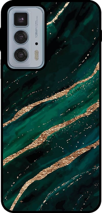 Smartphonica Telefoonhoesje Geschikt voor Motorola Edge 20 Pro met marmer opdruk - TPU backcover case marble design - Groen Goud geschikt voor Motorola Edge 20 Pro