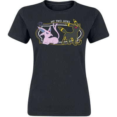 Pokémon - Gaming T-shirt - Psiana & Nachtara - My Two Sides - S tot XL - voor Vrouwen - zwart