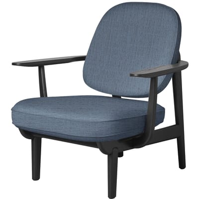 Fritz Hansen Fred Loungefauteuil - JH97 - lichtblauw - zwart essen