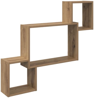 vidaXL - Wandplank - Muurmontage - Artisanaal - eiken - 91,5 - x - 15 - x - 76 - cm