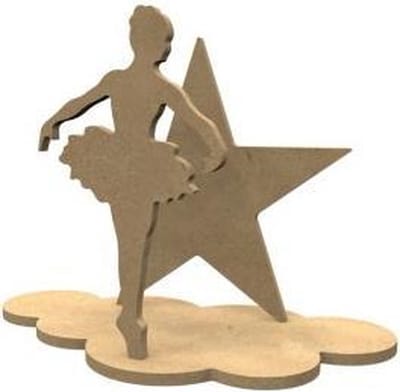 Gomille MDF figuren Ballerina knutselset 24x18 cm creatief speelgoed.