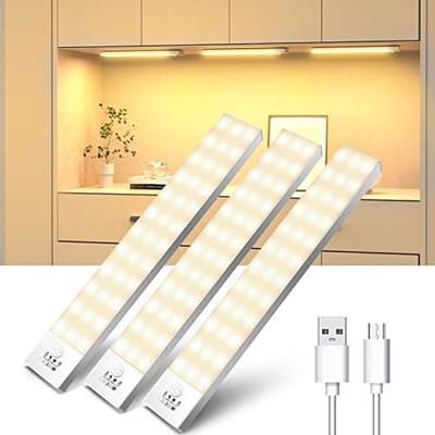 Nachtlampje LED met Bewegingsmelder - 3 Stuks Warmwit Keuken Verlichting