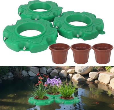Drijvend planteiland voor vijver - ronde en vierkante vijvermand voor planten en decoratie