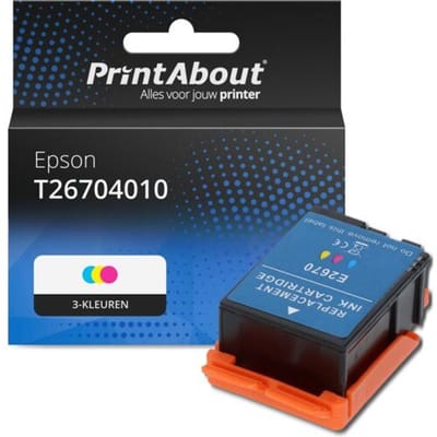PrintAbout Inktcartridge T26704010 (T266) 3-kleuren Hoge capaciteit geschikt voor Epson
