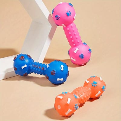 Hondenspeelgoed, Piepend Halter Puppy Speeltje, Interactief Rubberen Kauwspeeltje, Piepend Hondentrainingsspeelgoed, Willekeurige Kleur, Random color blue