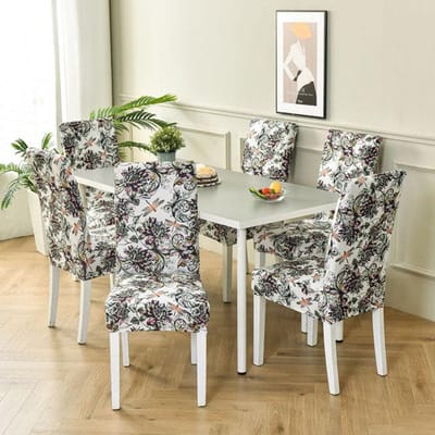 Geometrische bedrukte stretch stoelhoes voor eetkamer, kantoor, banketstoelbeschermer, elastisch materiaal, fauteuilhoes 1 piece