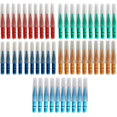 50 stuks/set interdentale borstel tandvlees mondhygiëne tandzijde zachte plastic tandenborstel orthodontisch veelkleurig
