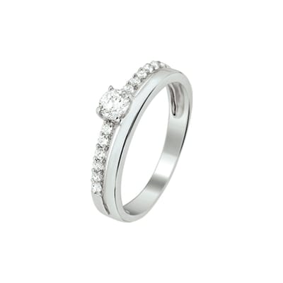 Zilver Gerhodineerde Ring zirkonia 1325200 17.25 mm (54)