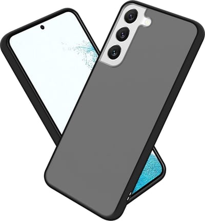 Cadorabo Hoesje geschikt voor Samsung Galaxy S22 in MATT ZWART - Hybride beschermhoes met TPU siliconen Case Cover binnenkant en matte plastic achterkant