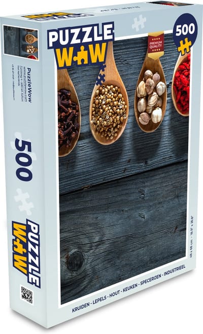 Puzzel Kruiden - Lepels - Hout - Keuken - Specerijen - Industrieel - Legpuzzel - Puzzel 500 stukjes