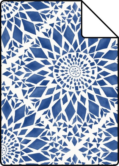 Proefstaal ESTAhome behang tegelmotief donkerblauw - 26.5 x 21 cm - 148612-S
