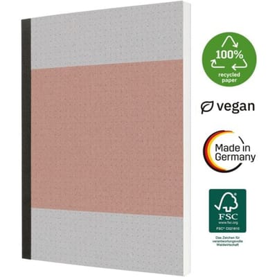 Gestippeld A5 notitieboek met softcover van gerecycleerd karton