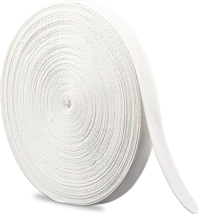 Katoenen riem van 50 m in wit, ideaal voor naaien, knutselen en creatieve projecten, 20 mm breed