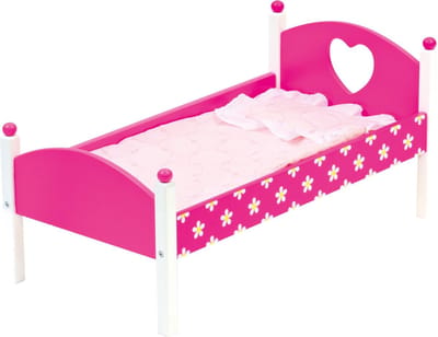Bino Poppenbed Meisjes 57 X 29,5 X 26,5 Cm Hout Roze 2-delig
