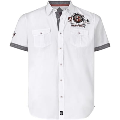 Jan Vanderstorm herren Overhemd Met Korte Mouwen - 49/50 - wit - Plus Size