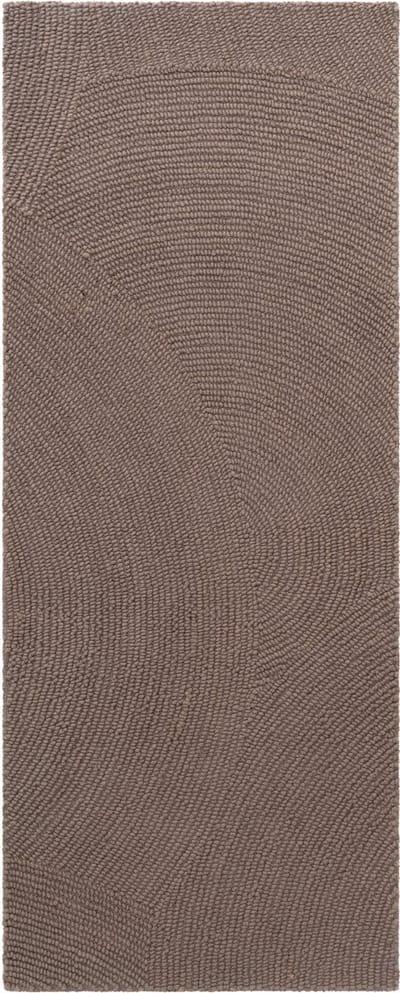 Flycarpets Calmio Wollen Loper Taupe - Laagpolig - Japandi / Scandinavisch - 80x150 cm