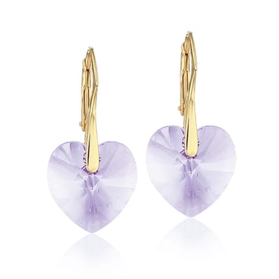 Montebello Oorbellen Noor HG58 - Swarovski Hart - 925 Zilver Verguld - Ø14mm - 30mm
