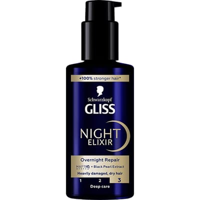 Gliss Night Elixer Overnight Repair - Haarverzorging - Haarserum - Nacht Elixir - Zacht en Hersteld - Haarregeneratie - Beschadigd Haar - 100 ml