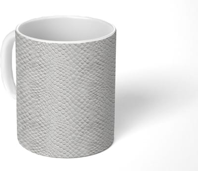 Mok - Koffiemok - Slang - Patroon - Wit - Mokken - 350 ML - Beker - Koffiemokken - Theemok