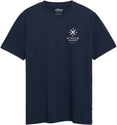 Zachte katoenen T-shirt met frontprint en geribbelde rand s.Oliver