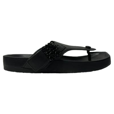 Loewe Ease Versierde Teenslippers van Zwart Lam leer