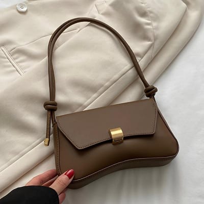 Sac rétro élégant à rabat, Sac aisselle design pour femmes, Sac bâton simple à main tendance, Sac à bandoulière polyvalent de niche gray