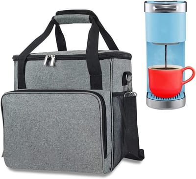 Koffiezetapparaat Tas - Reistas Koffiemaker - Veilig Vervoeren - Waterdicht Scheurvast Nylon - 30x34x18cm - Grijs