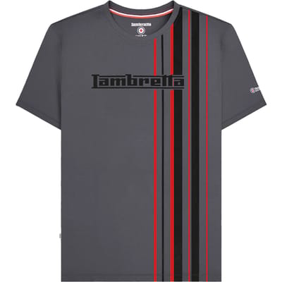 Lambretta Heren Racing Stripe T-shirt (Strijkijzer)