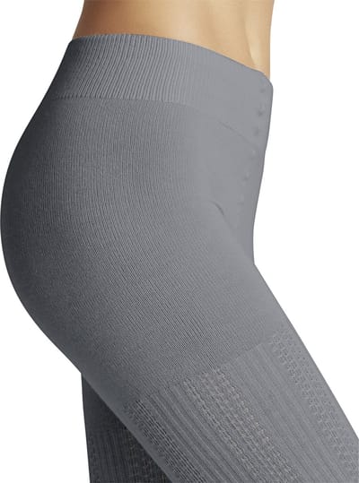 FALKE Knit Caress warm zonder patroon admend oondorchzichtig zacht comfortabel Organisch Duurzaam Katoen Wol Grijs Dames panty - Maat 36-38