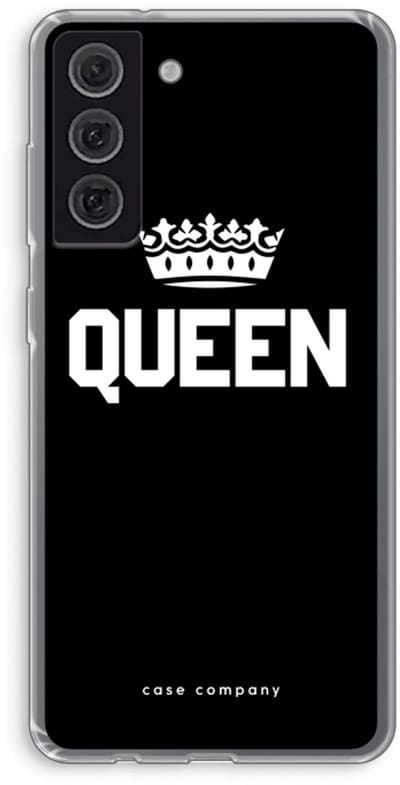 Case Company® - Hoesje geschikt voor Samsung Galaxy S21 FE hoesje - Queen zwart - Soft Cover Telefoonhoesje - Bescherming aan alle Kanten en Schermrand