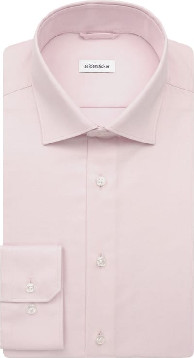 Seidensticker slim fit overhemd - popeline - roze - Strijkvrij - Boordmaat: 42