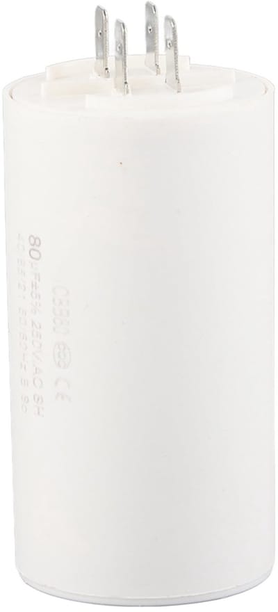 Dailygoods- Cilindervormige Condensator 80uF - AC 250V - CBB60 - Voor Motorpompen/Airconditioners - Kunststof - Duurzaam - Motorcondensator