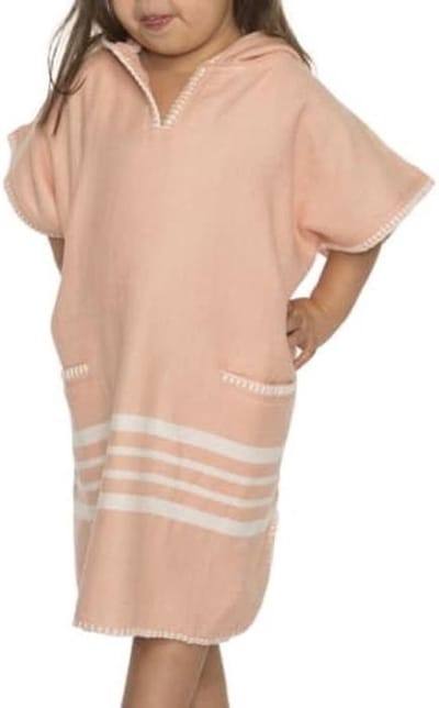 Kinder Strandponcho Hamam Melon - Leeftijd 2-3 jaar (92/98) - kinderponcho - badponcho - strandcape - badcape - jongens/meisjes/unisex pasvorm - poncho handdoek voor kinderen met capuchon - zwemponcho - badcape