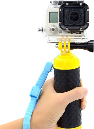 Techvavo® Drijvende Handgrip - Drijvend Statief - Universeel - Geschikt voor alle action camera - Selfiestick - Inclusief verstelbare polsband en duimschroef