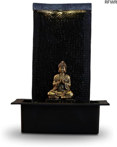 RFWR® Waterwand Indoor Fontein met LED-verlichting en Afneembaar Beeldje – Zen-sfeer voor Woonkamer, Kantoor en Slaapkamer – Origineel Cadeau