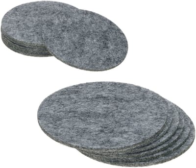 Set van 12 onderzetters vilt rond 10cm - 22280774