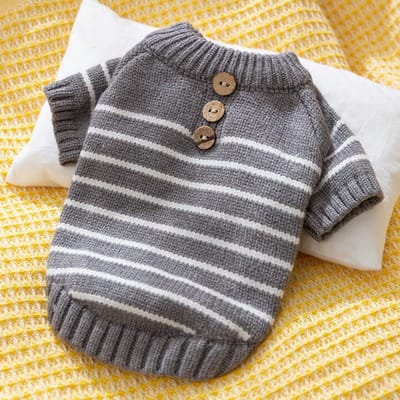 Chaud Col Roulé pour Chien Mode Pull Tricoté Rayé pour Chien Vêtements pour Chiot Mignon Pull pour Chat Pullovers pour Animaux Vêtements pour Chien Chihuahua XS